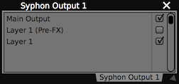 Syphon Output